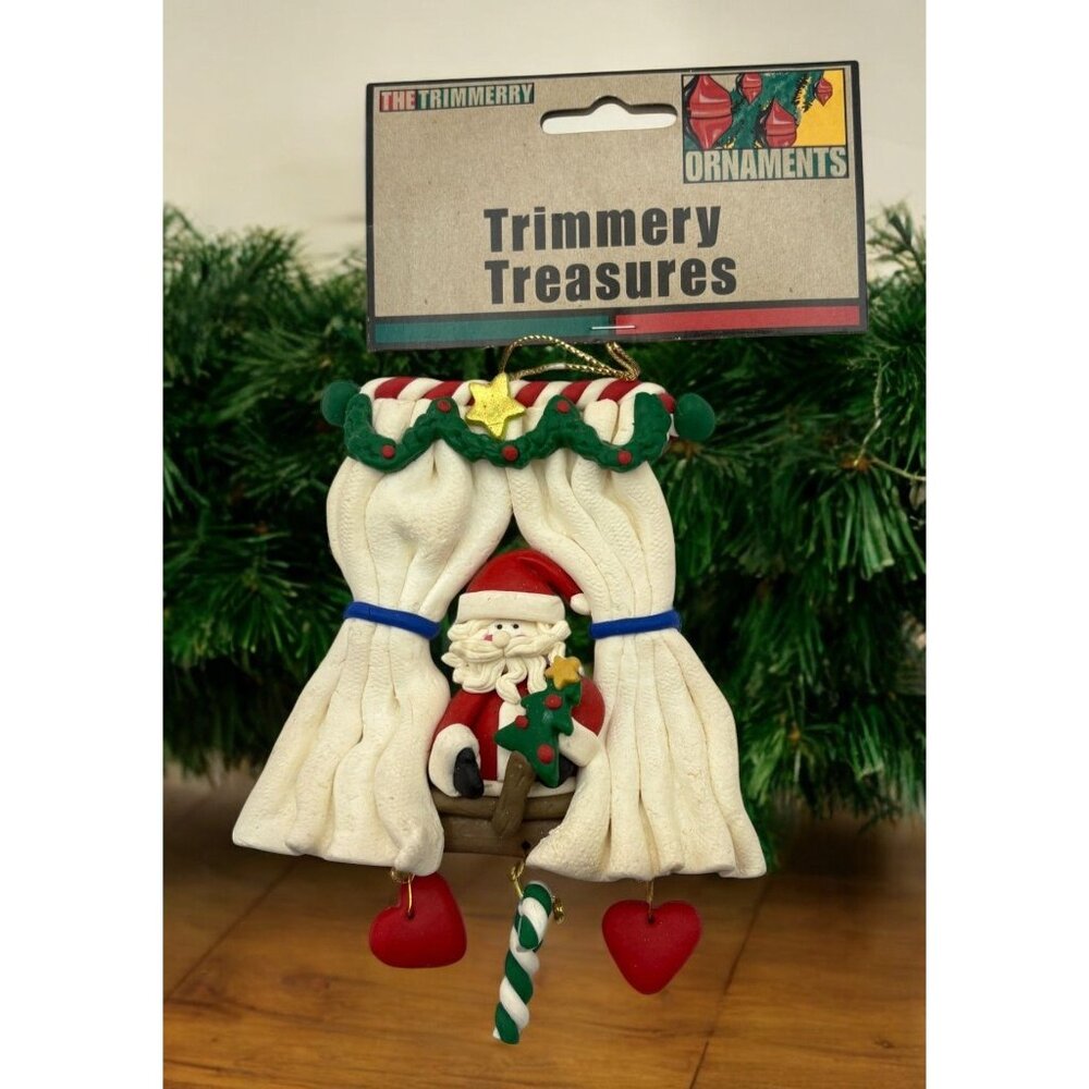Santa Claus at the Window Christmas Tree Ornament Vintage Trimmery Treasures
